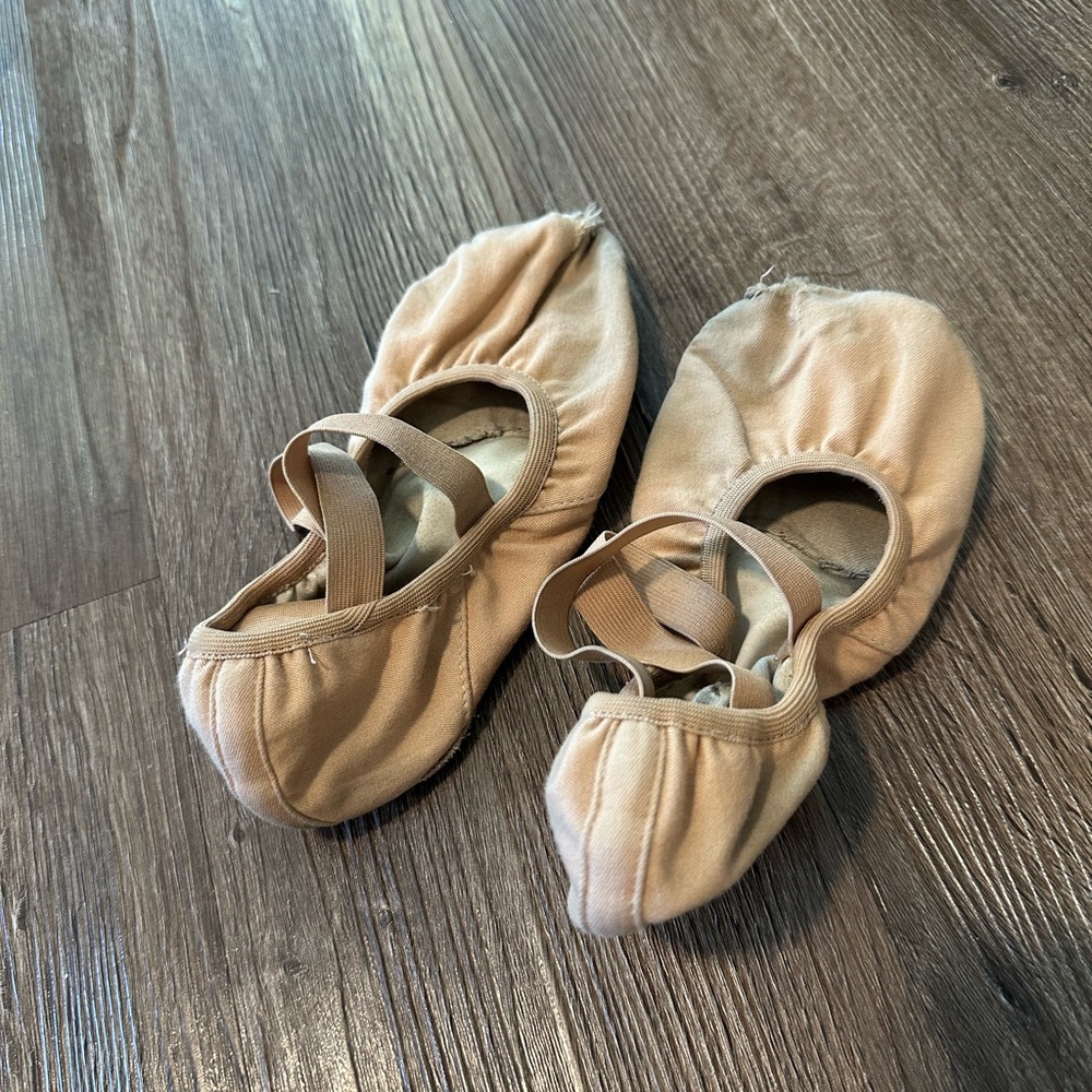 Thoroughly worn tan ballet slippers/flats, Worn by Professional Ballerina